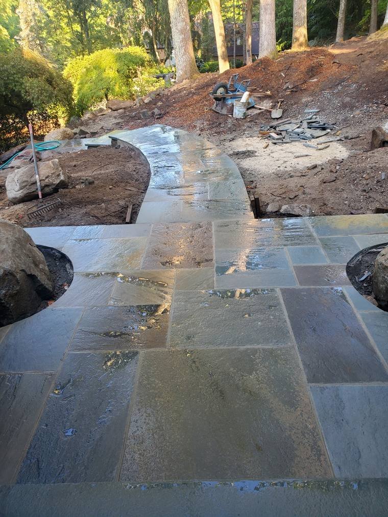 Curved Bluestone Walkway — Chunchy's Contracting Corp, Westchester County, NY