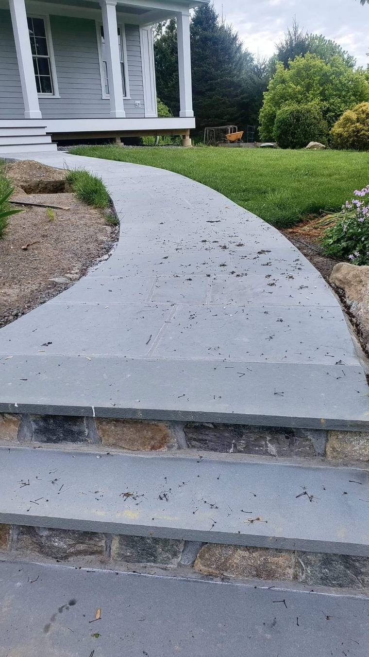 Curved Bluestone Walkway to Porch — Chunchy's Contracting Corp, Westchester County, NY
